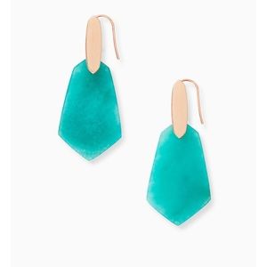Kendra Scott Rose Gold Drop Earrings in Teal